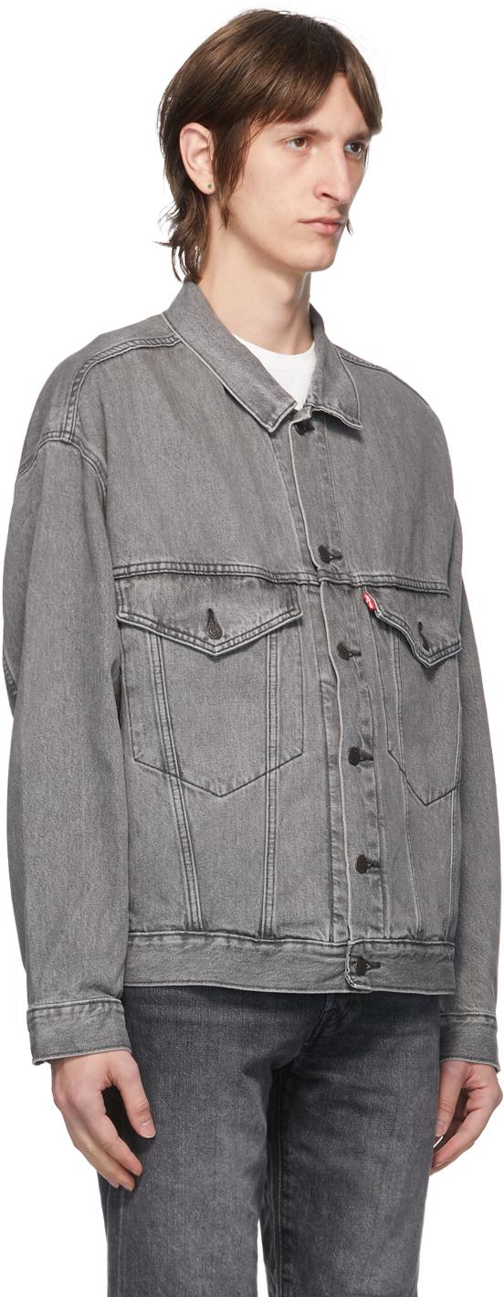 Levi's Grey Denim Stay Loose Trucker Jacket in Gray for Men | Lyst