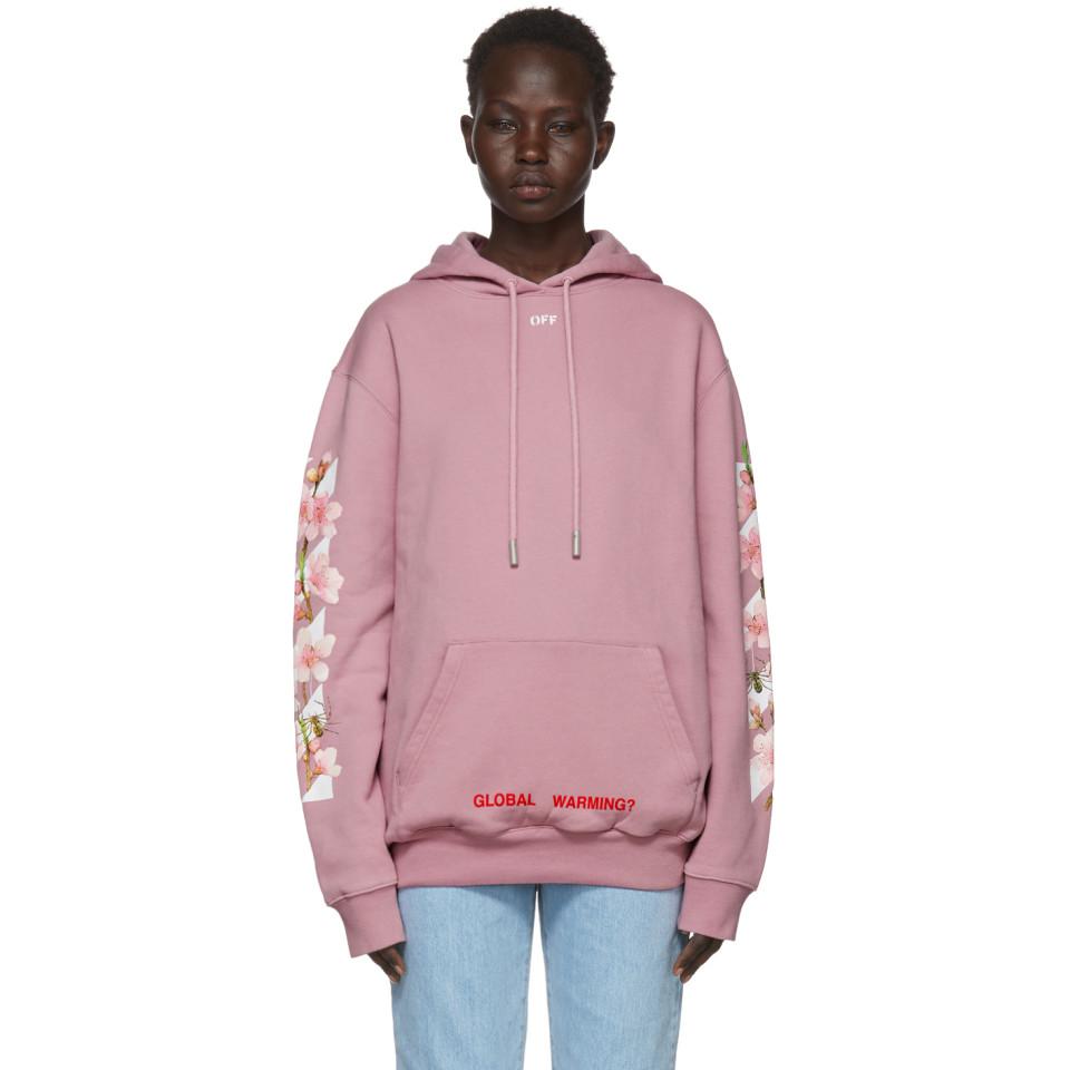 Off-White Flower Shop Hoodie In Nude Pink