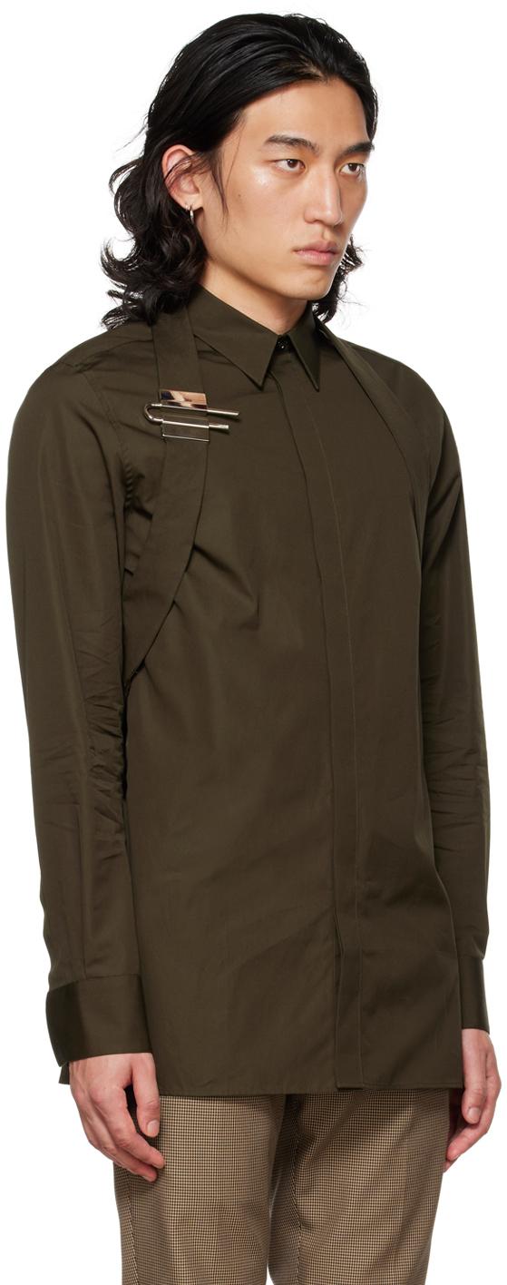 Givenchy メンズ ブラック カーキ Contemporary Fit シャツ シャツ