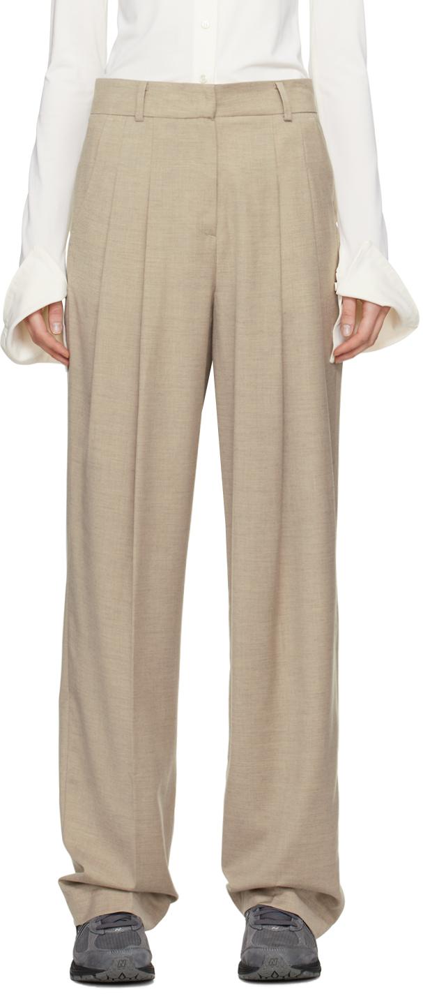 【関税込み】The Frankie Shop トープ Gelso トラウザーズ Gelso Pleated Trousers - Light Taupe Melange – The Frankie Shop
