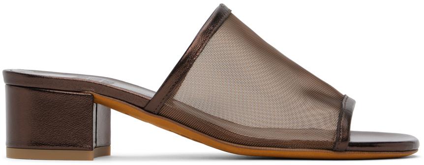 Maryam Nassir Zadeh Bronze Sophie Slides in Black | Lyst
