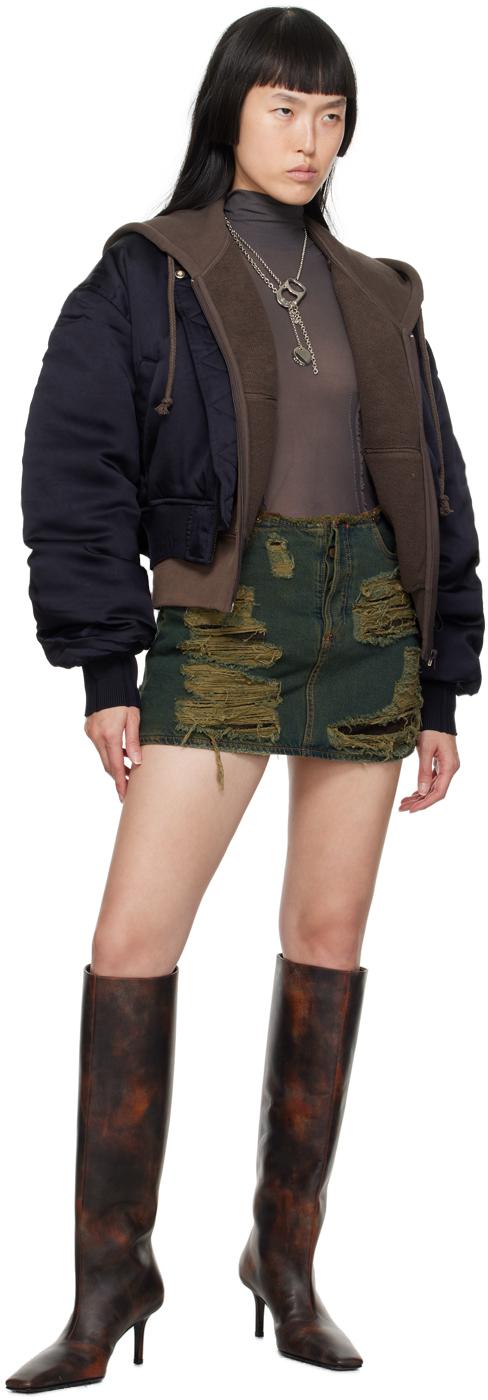 Acne Studios レディース ブルー パッチ ボンバージャケット Acne Studios レディース ブルー パッチ ボンバージャケット