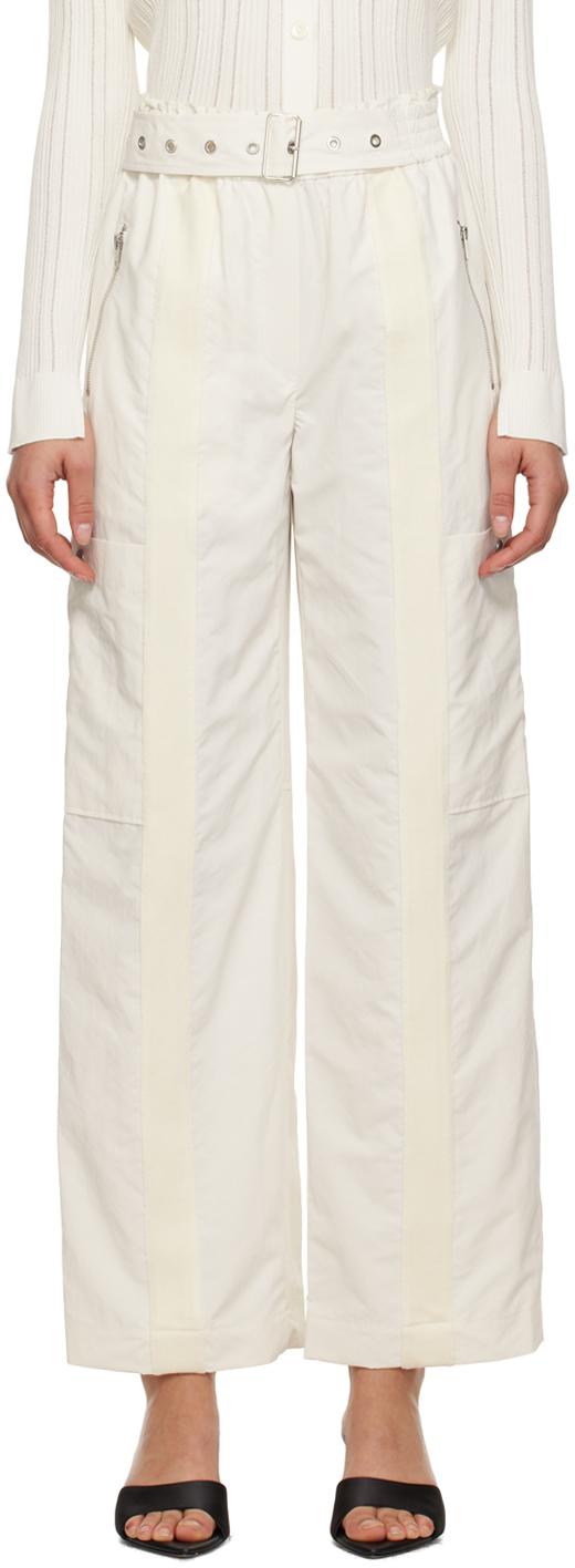 3.1 Phillip Lim レディース ナチュラル ホワイト ベルト トラウザーズ 