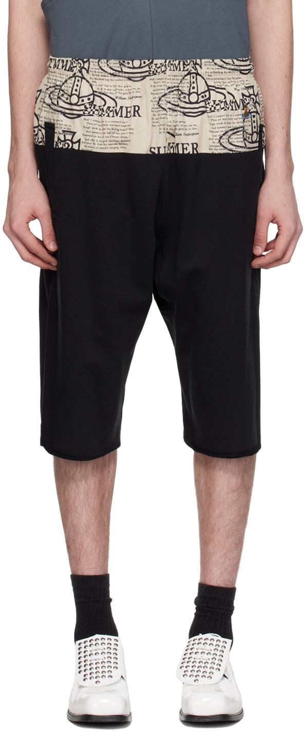 Vivienne Westwood メンズ ブラック パネル ショートパンツ Vivienne Westwood メンズ ブラック パネル ショートパンツ