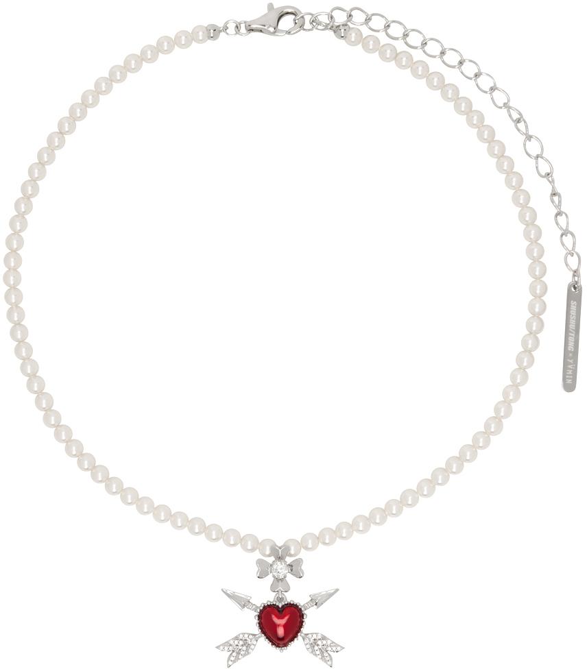 Yvmin: Women's SHUSHU/TONG Rose Necklace- (Pink) | DSML E-SHOP