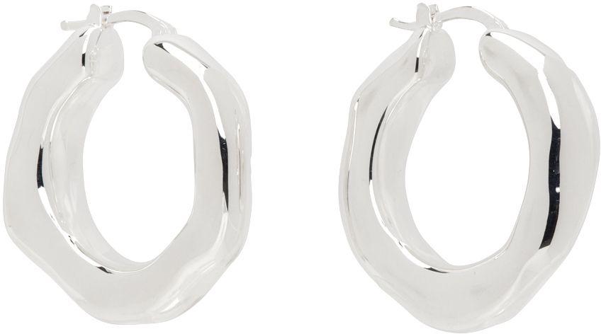 Jil Sander Silver New Lightness Earrings in Black | Lyst