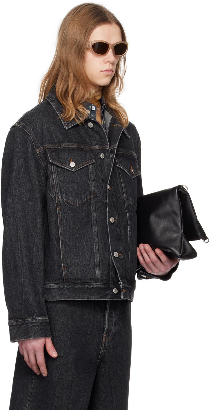 Black faded jean jacket deals