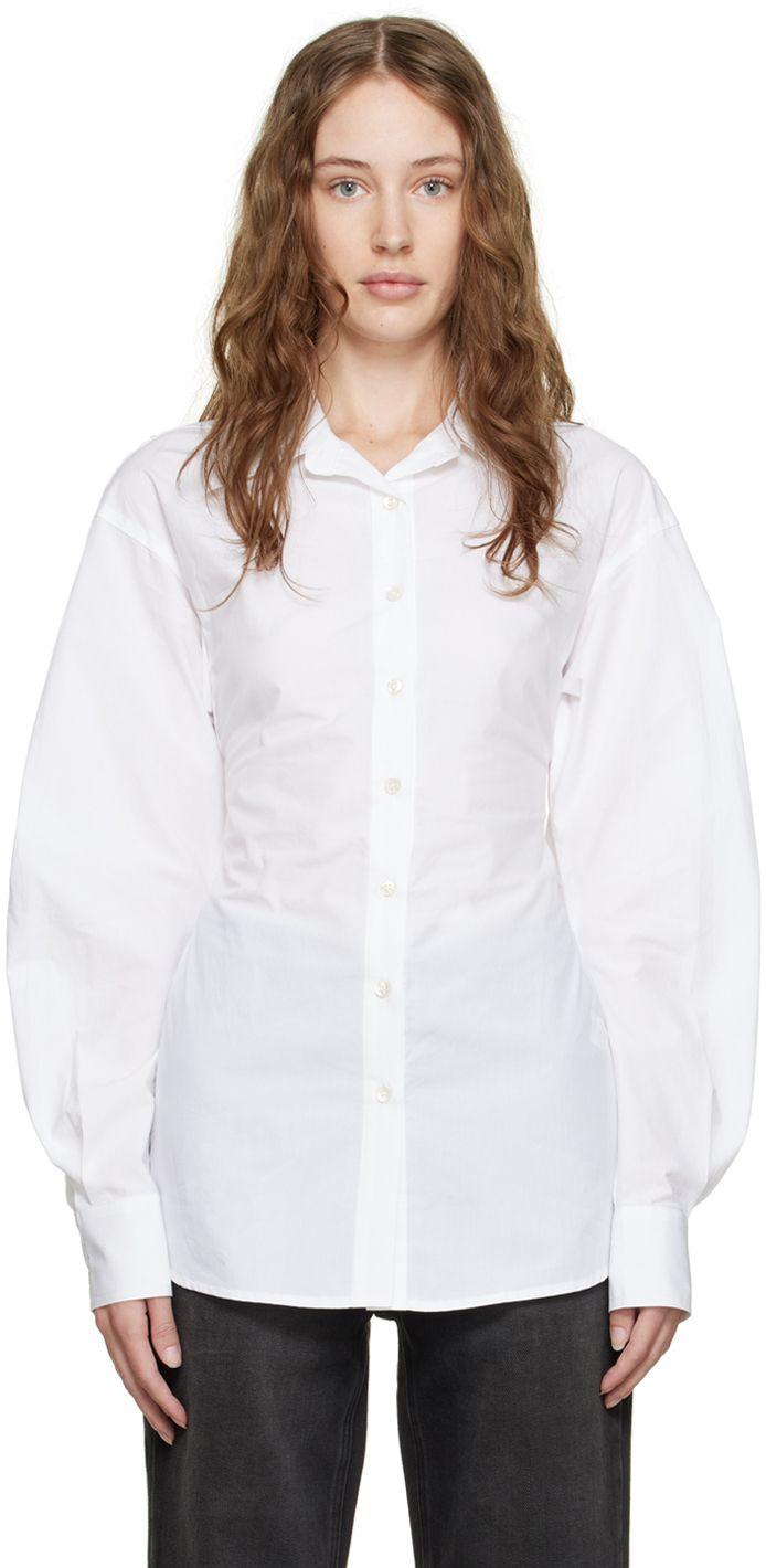 DRAE Cotton Smocking Shirt in White | Lyst