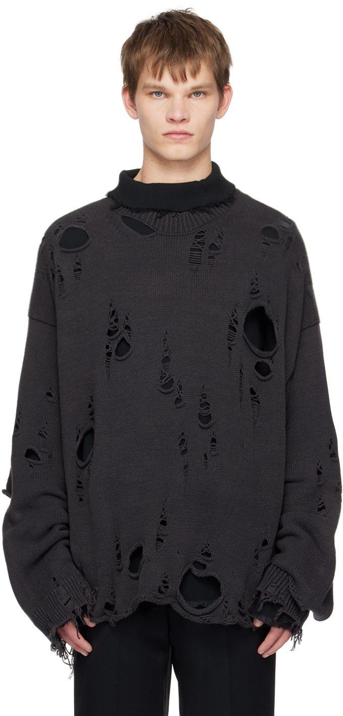 Doublet Destroyed Sweater in Black for Men | Lyst