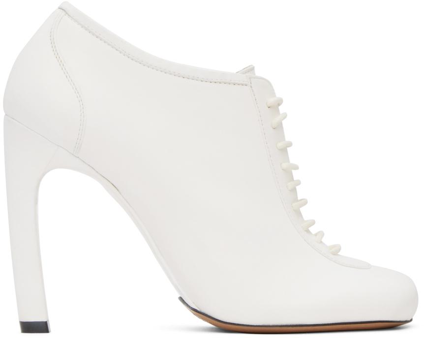 Dries Van Noten レディース ホワイト レースアップ アンクルヒール ヒール