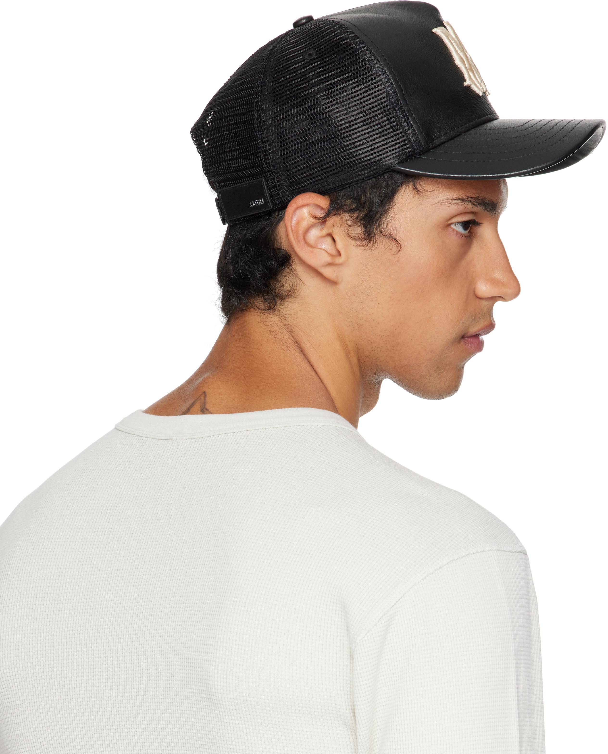 メンズ Amiri ブラック Ma レザー トラッカーキャップ ホワイト | Lyst