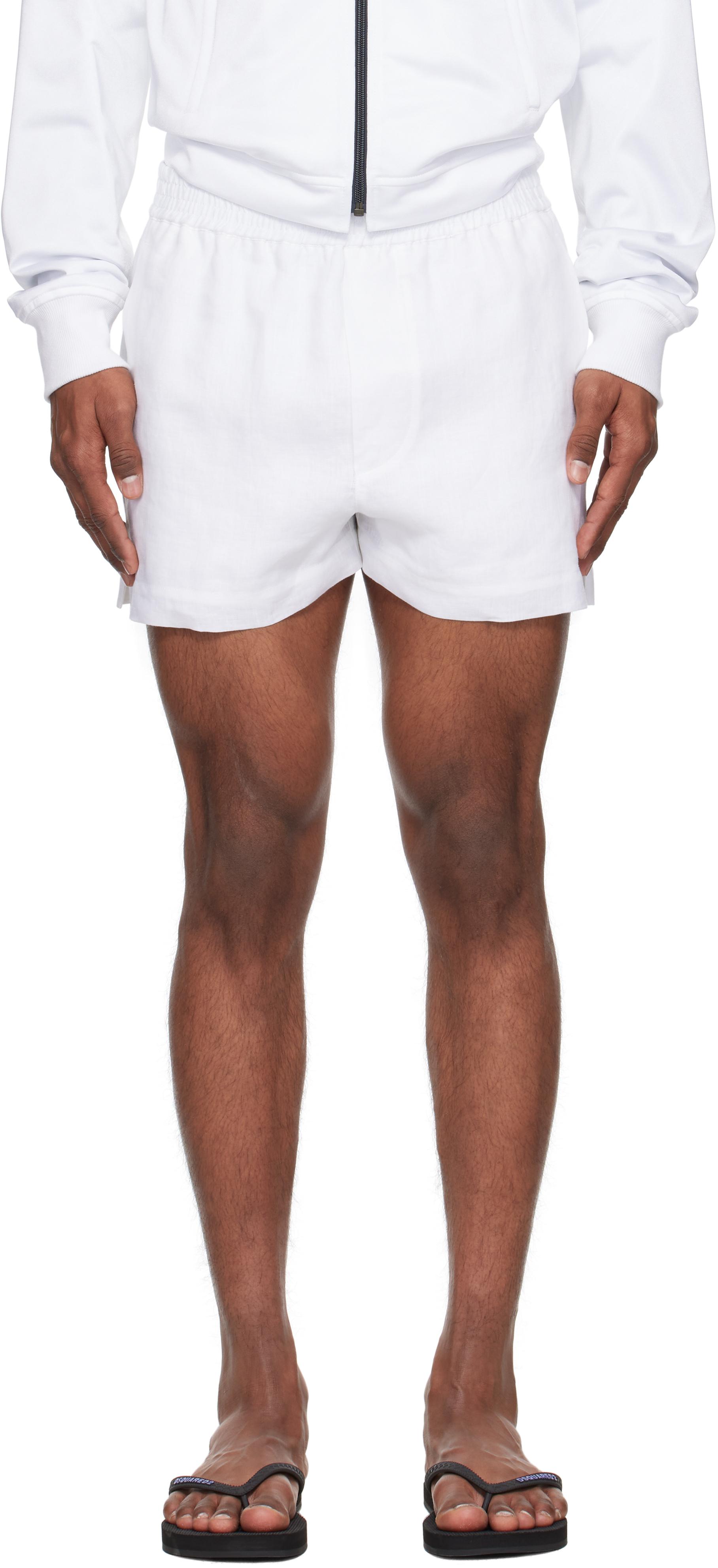 ショートパンツ DSQUARED2 Dsquared2 Summer Lovers linen shorts Bianco Dsquared2 Summer Lovers Linen Baggy Short (White) – CNCPTS