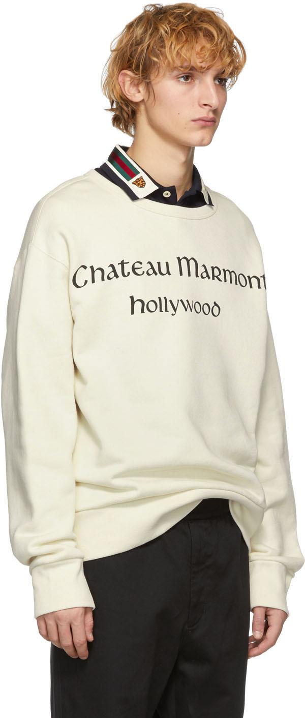 Gucci Off-white 'chateau Marmont' Sweatshirt for Men | Lyst