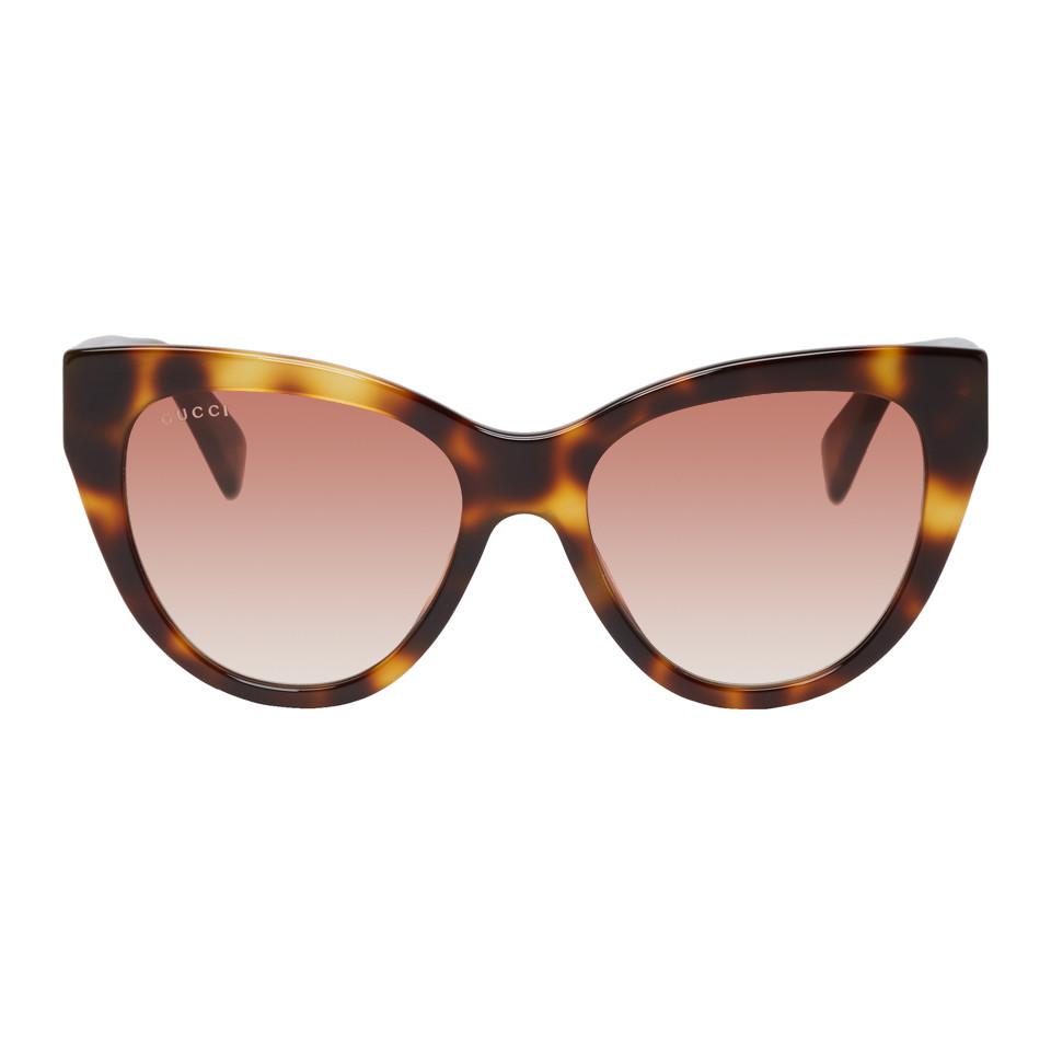 Gucci cat eye sunglasses tortoise deals