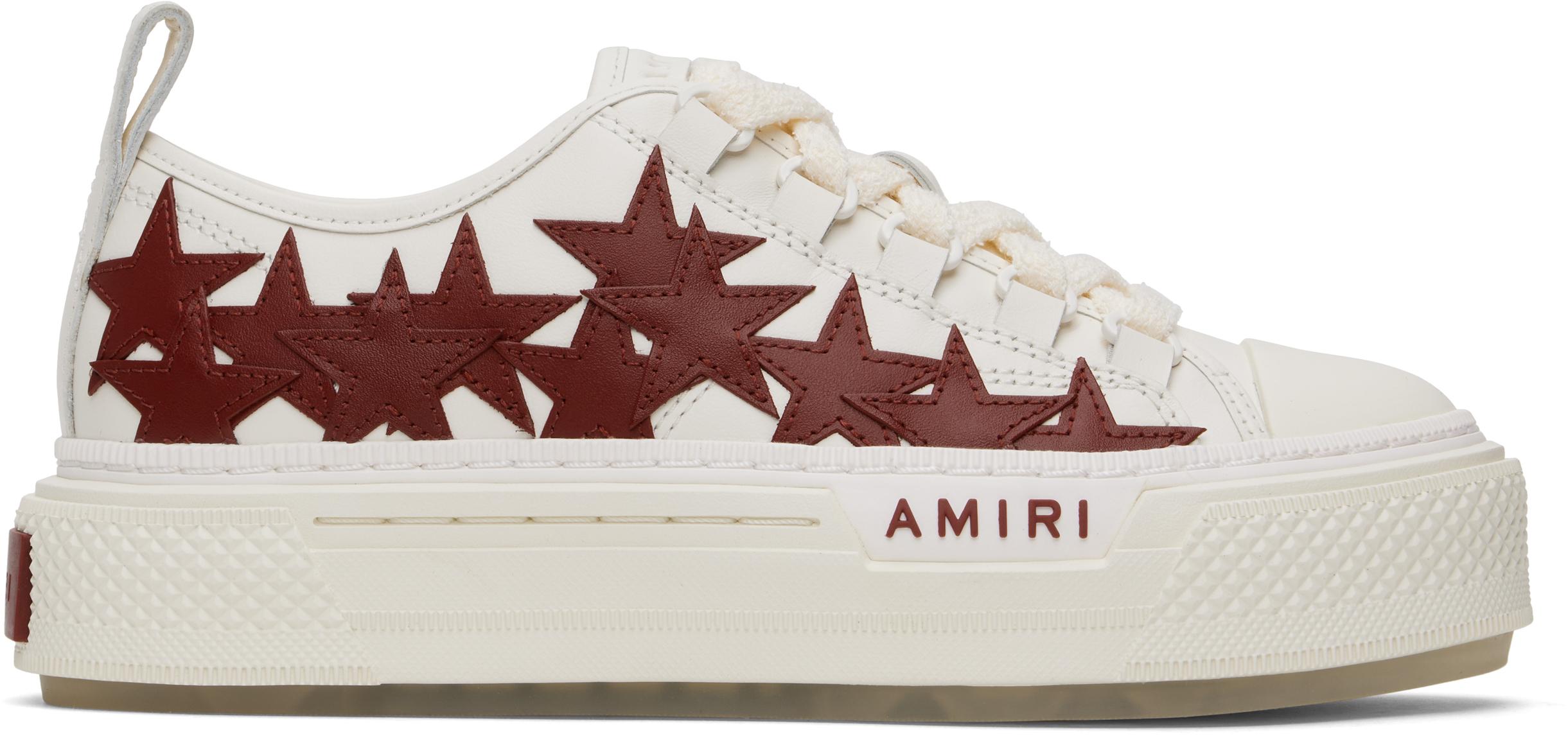 Amiri Burgundy Stars Court Low Sneakers in Black | Lyst