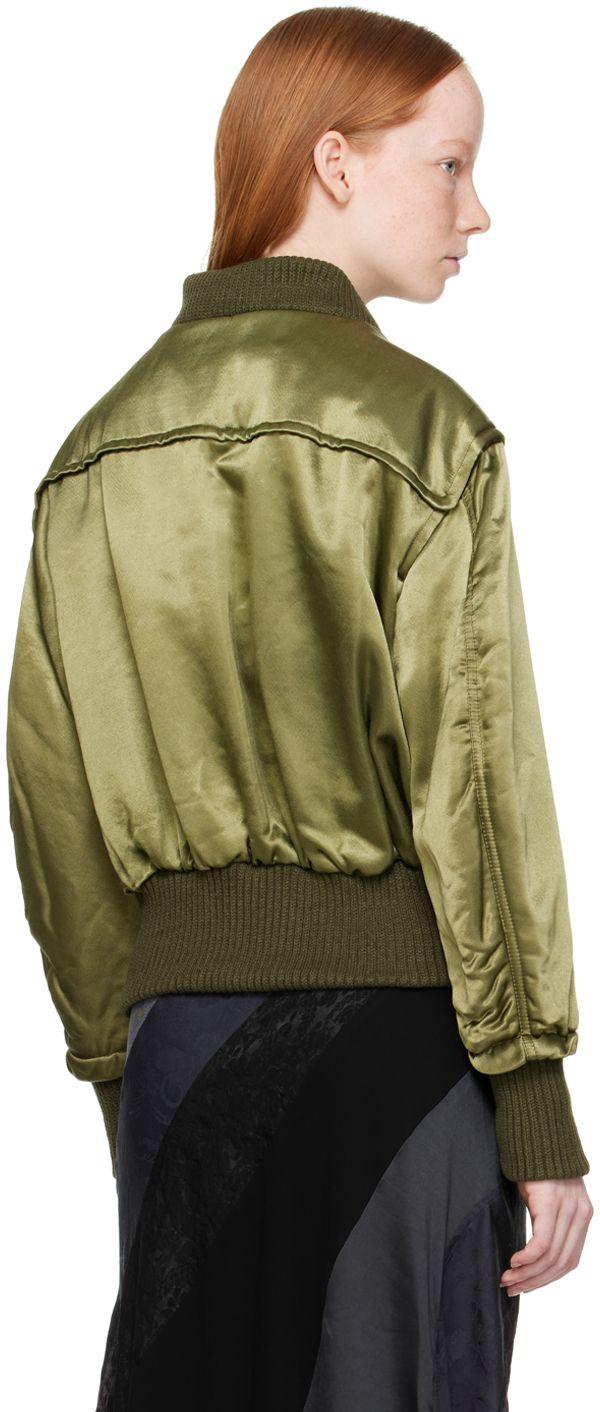PERVERZE Flight Bomber Jacket in Green | Lyst