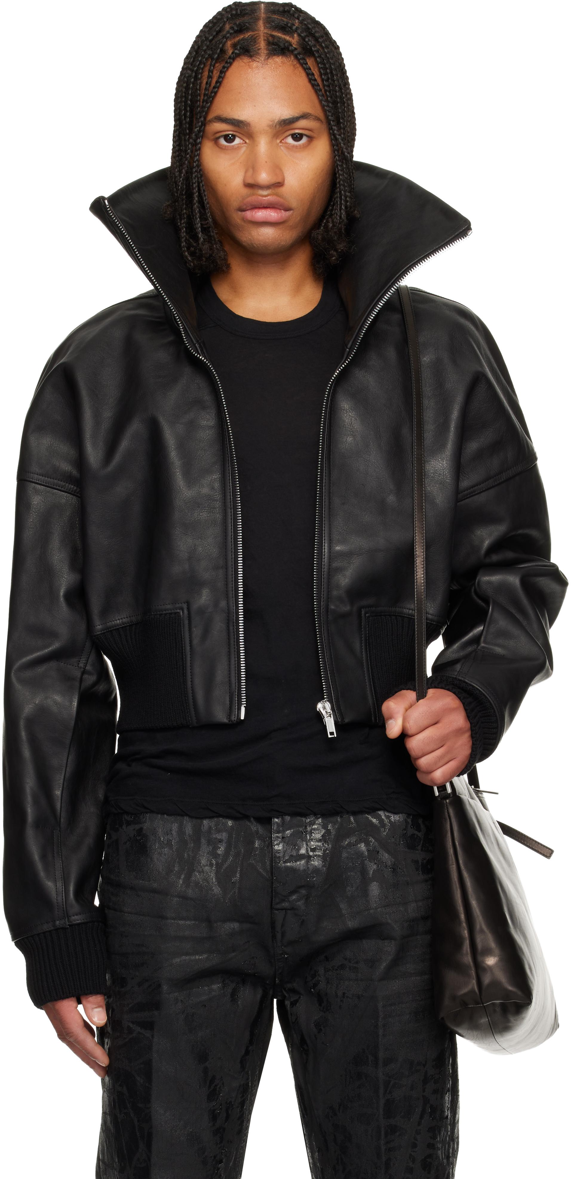Rick Owens Concordians Dracucollar Leather Jacket in Black for Men