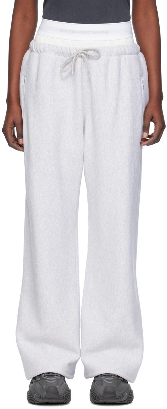 T By Alexander Wang レディース ホワイト グレー ワイドレッグ 