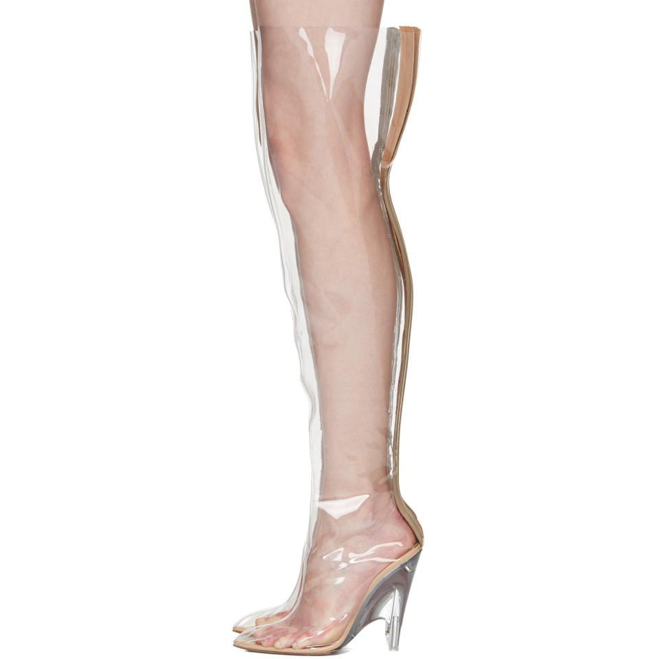 clear thigh high boots yeezy