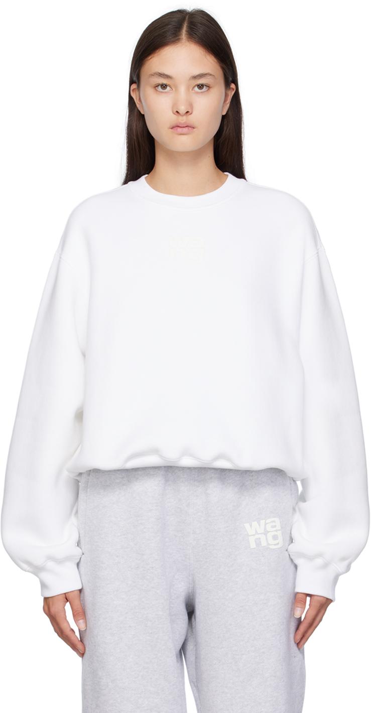 ALEXANDER WANG スウェット ホワイト alexander wang - 【ラスト1点】 CREWNECK SWEATSHIRT WITH