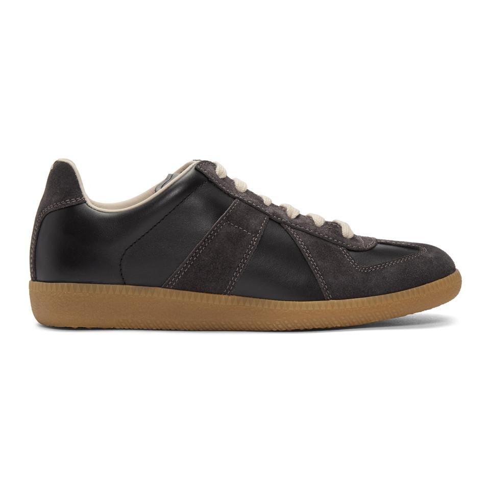 Maison Margiela Leather Black And Brown Replica Sneakers for Men 