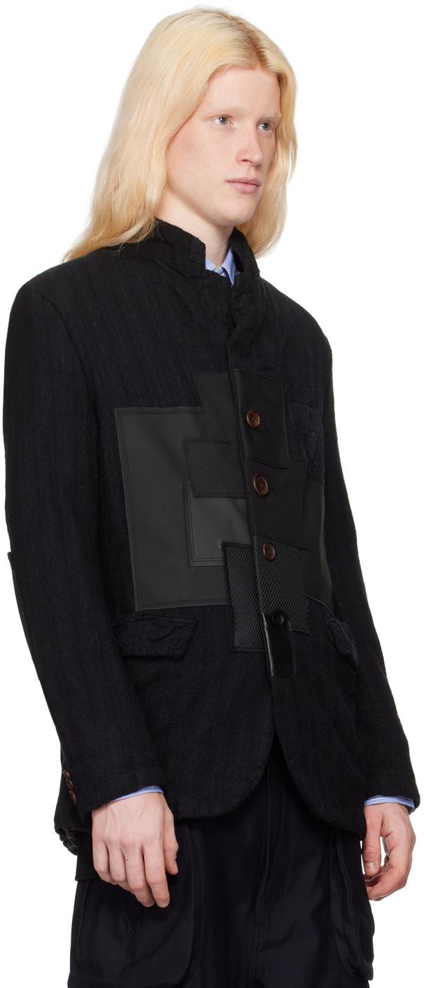 Junya Watanabe メンズ ブラック パッチワーク テーラード Junya Watanabe メンズ ブラック パッチワーク テーラード