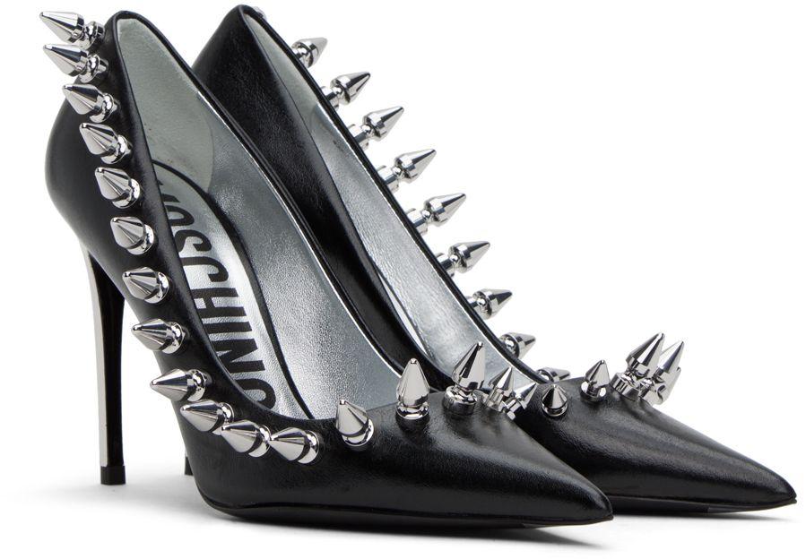 Moschino Black Spikes Heels Lyst - Main Image