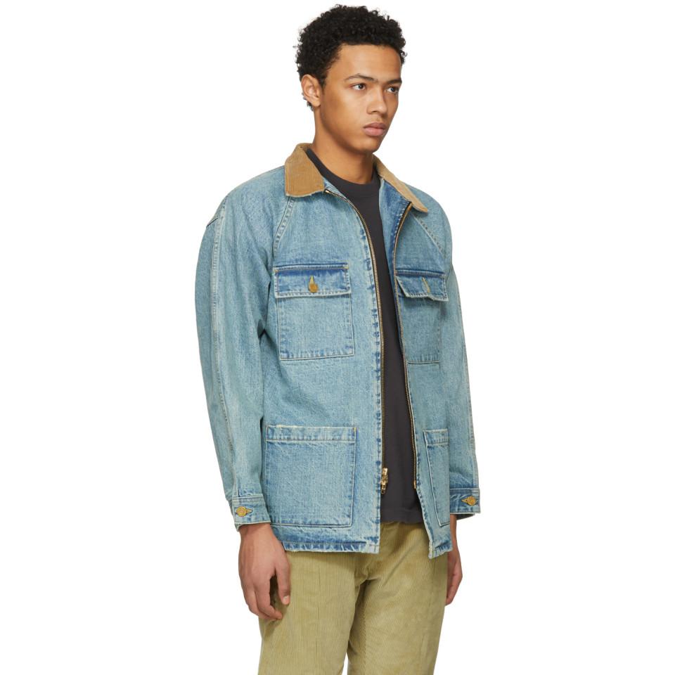 fear of god raw selvedge denim long jacket
