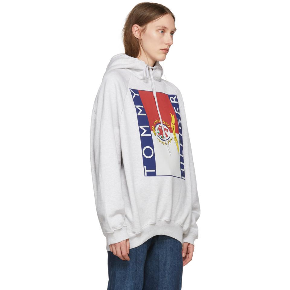 Vetements Grey Tommy Hilfiger Edition Hoodie in Gray | Lyst