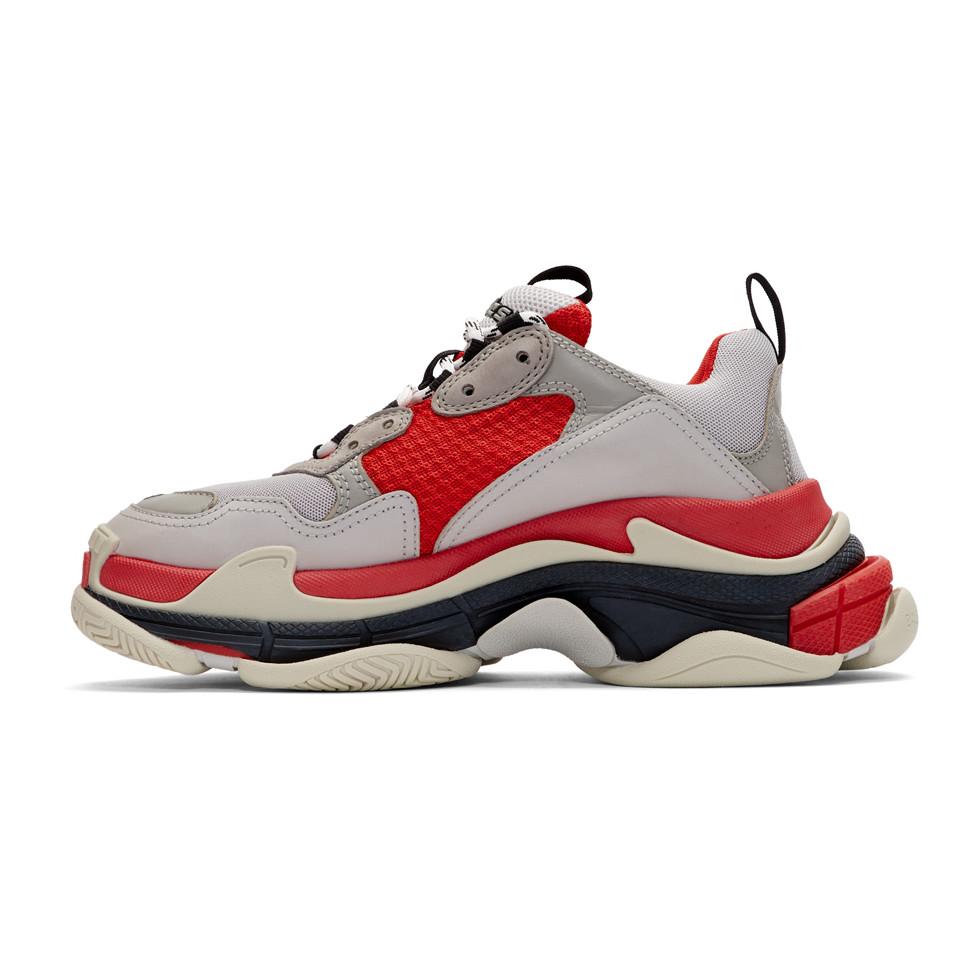 mens red balenciaga sneakers