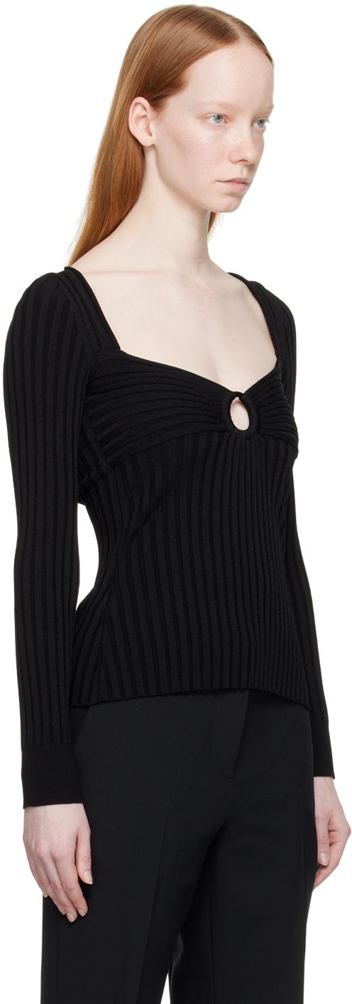 Stella McCartney レディース ブラック Vネックセーター セーター & ニット