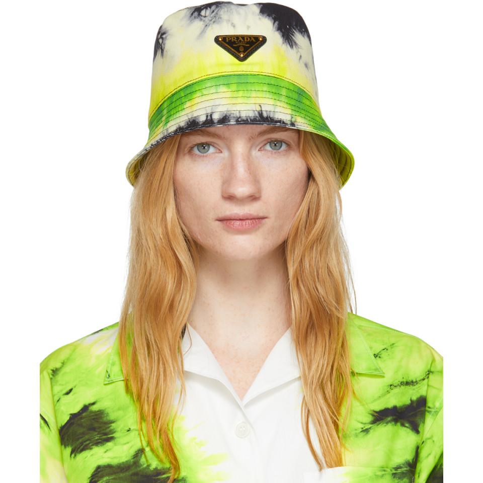 Prada bucket cheap hat green