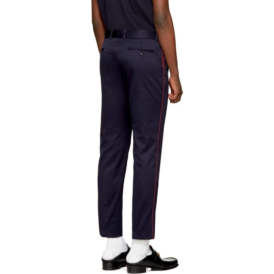 Gucci Cotton Navy Formal 60's Trousers 