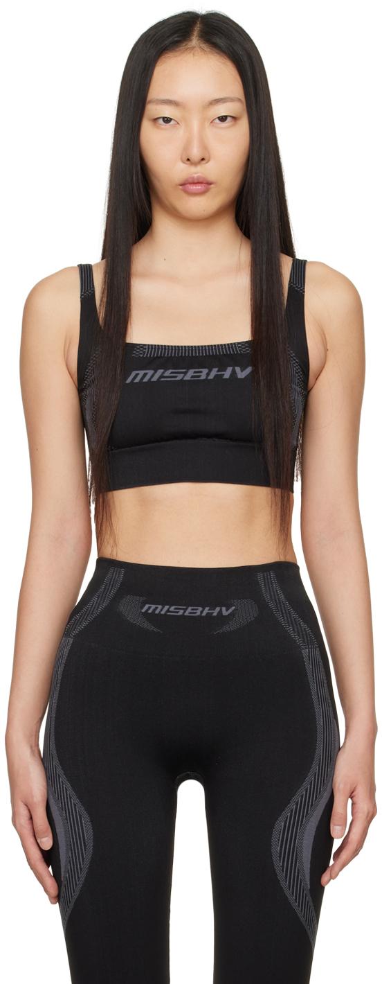 MISBHV レディース ブラック ジャカード スポーツトップス トップス