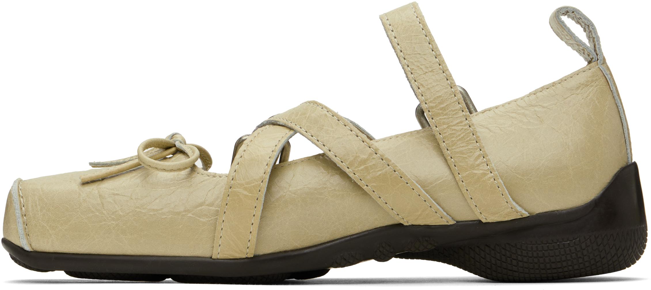 フラットシューズ OPEN YY CROSS BUCKLE BALLET FLATS 5BNY233 OPEN YY CROSS BUCKLE BALLET FLATS, BEIGE – SeoulSeoul