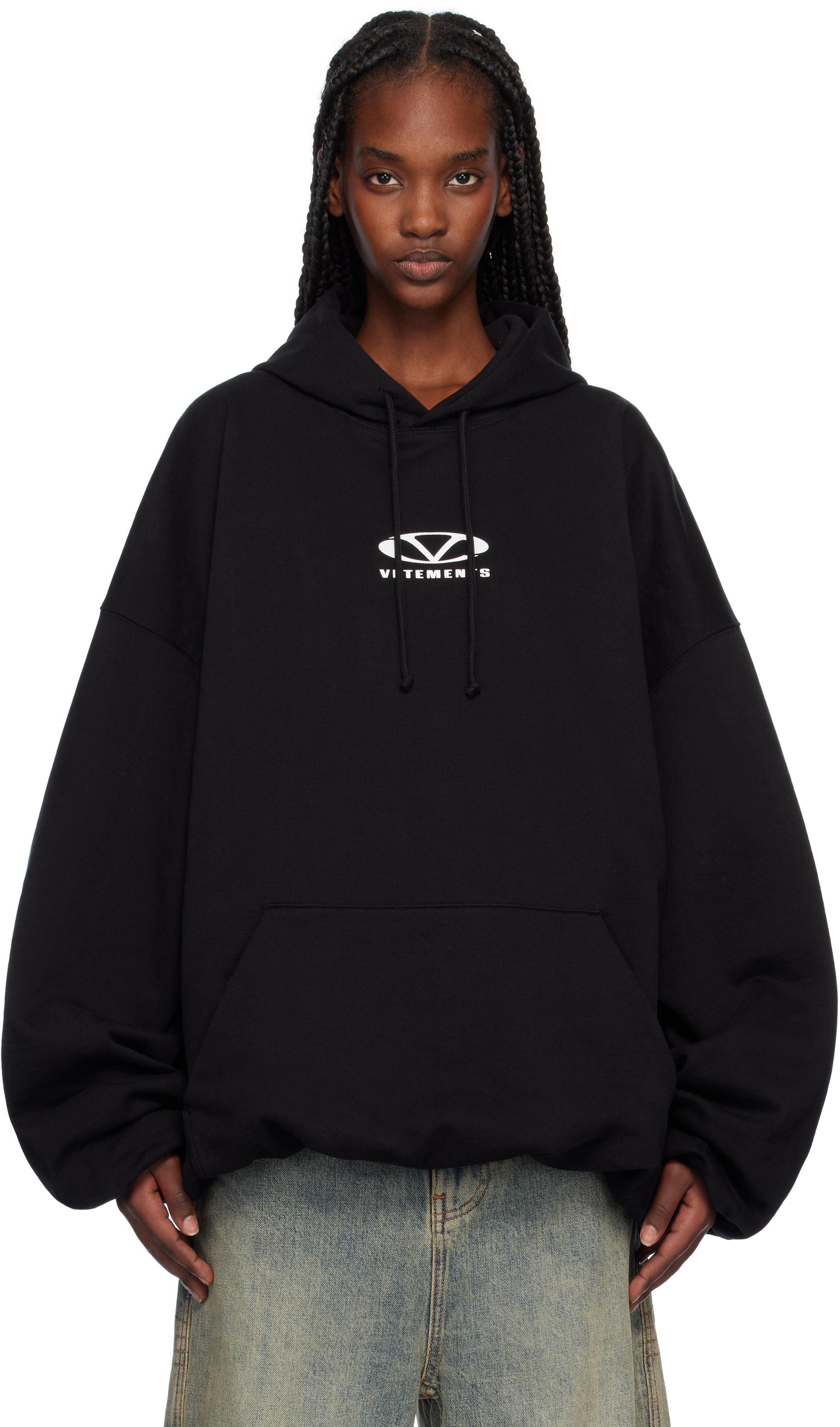 Vetements black logo hoodie deals