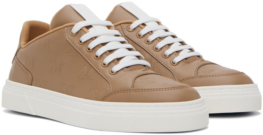 【関税込み】Max Mara タン Damier スニーカー Max Mara Damier leather sneakers Max Mara