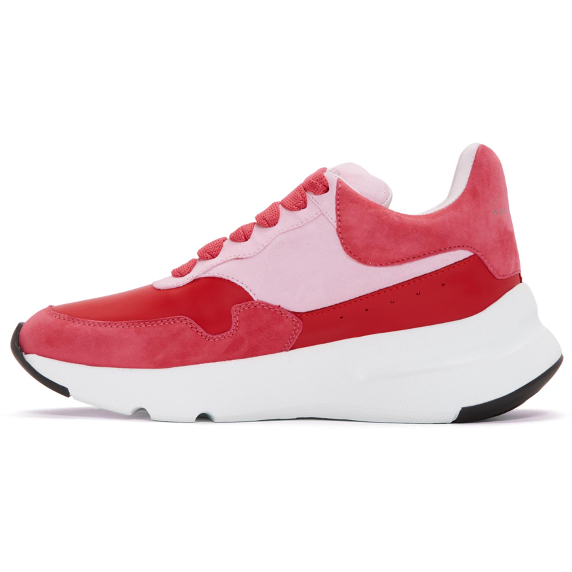 Alexander McQueen Pink And Red Runner Sneakers