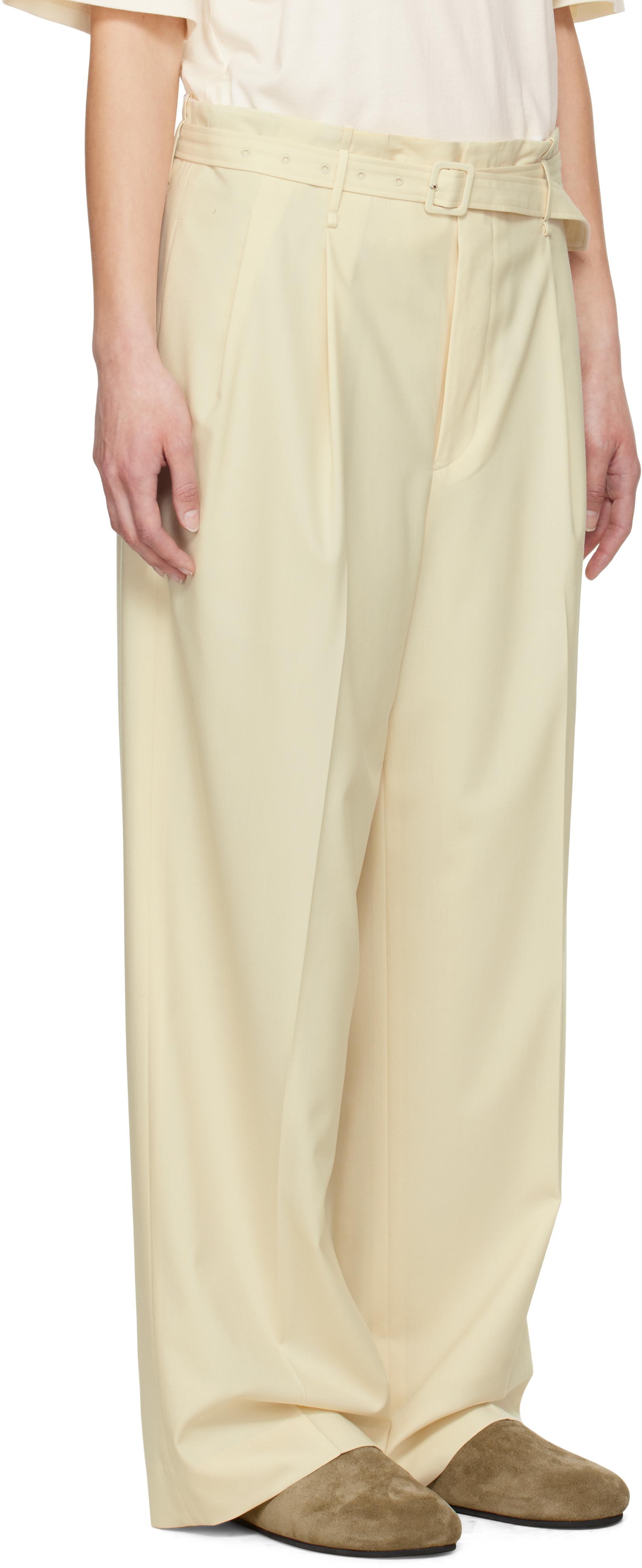AURALEE Super Fine Tropical Wool Two-Tuck Trousers in