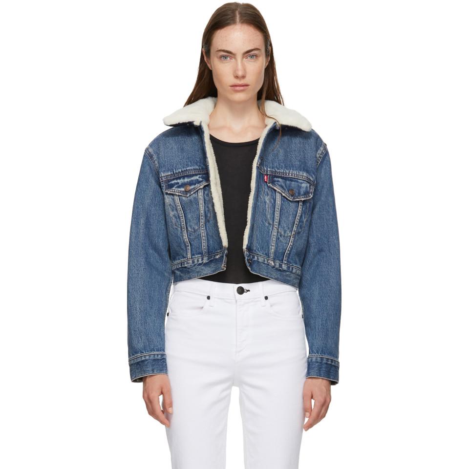 Top 83+ imagen levi’s cropped sherpa