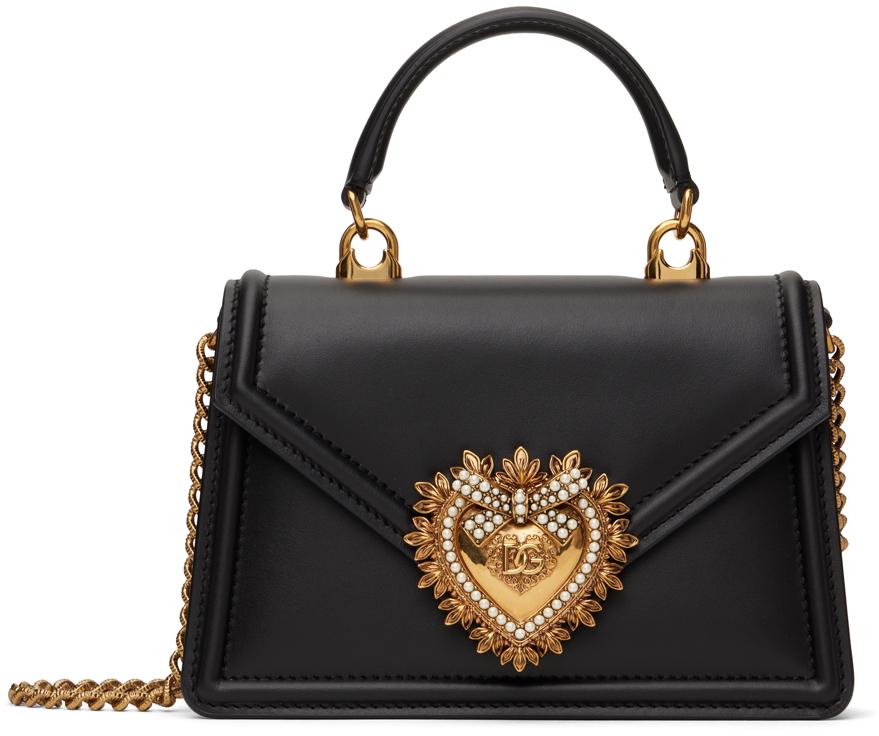 Dolce Gabbana Small Smooth Calfskin Devotion Bag in Black Lyst