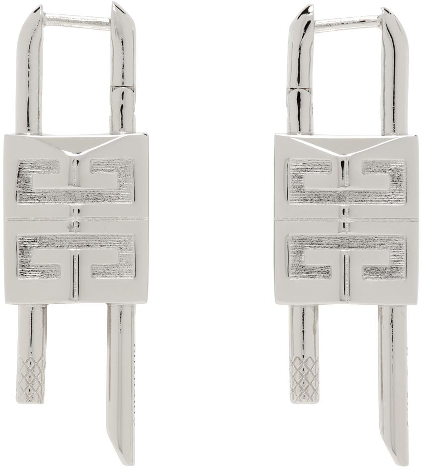 Givenchy Lock Earrings in White | Lyst UK