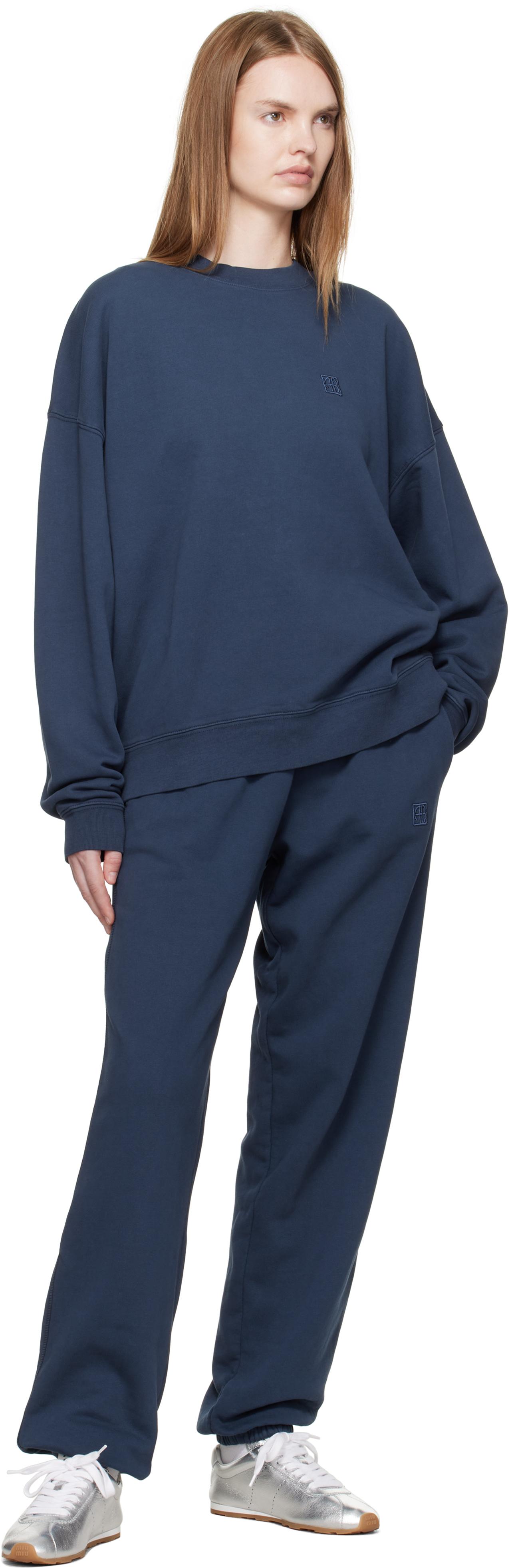 ANINE BING ネイビー トレーナー ANINE BING Tyler Bing Sweatshirt in Navy | REVOLVE