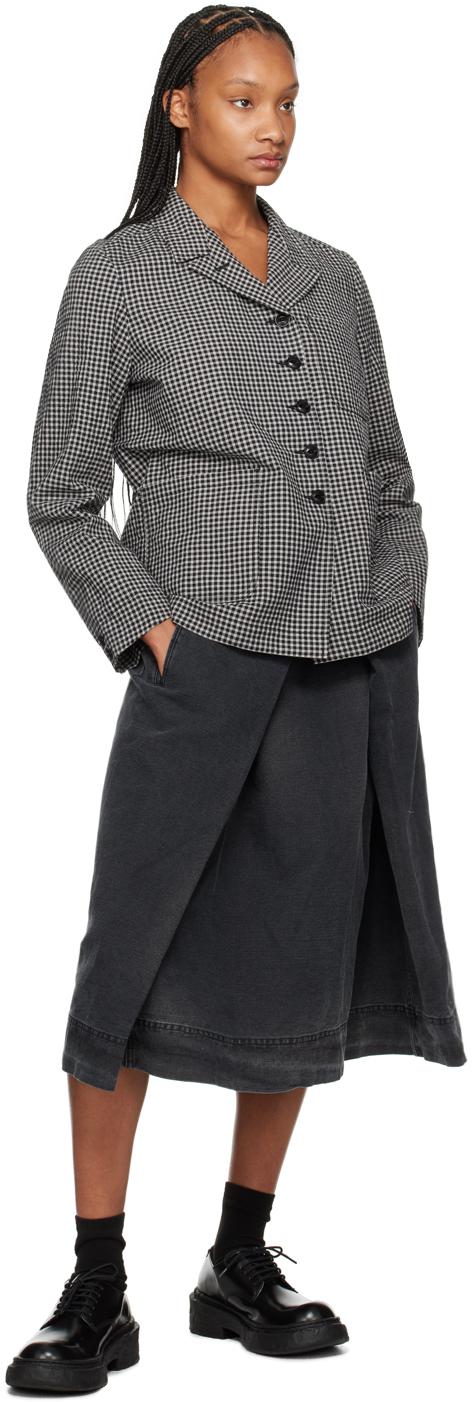 YMC George Midi Skirt in Black Lyst UK