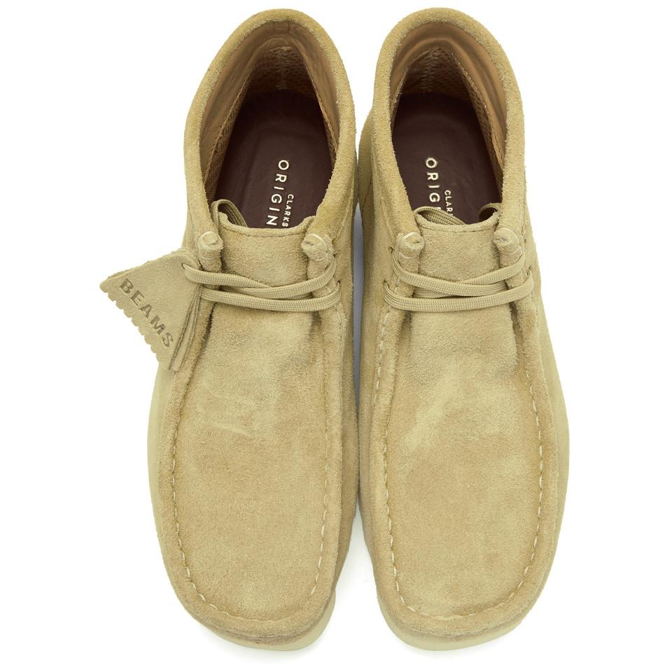 Clarks Beige Beams Edition Suede Wallabee Gtx Boots in Natural for