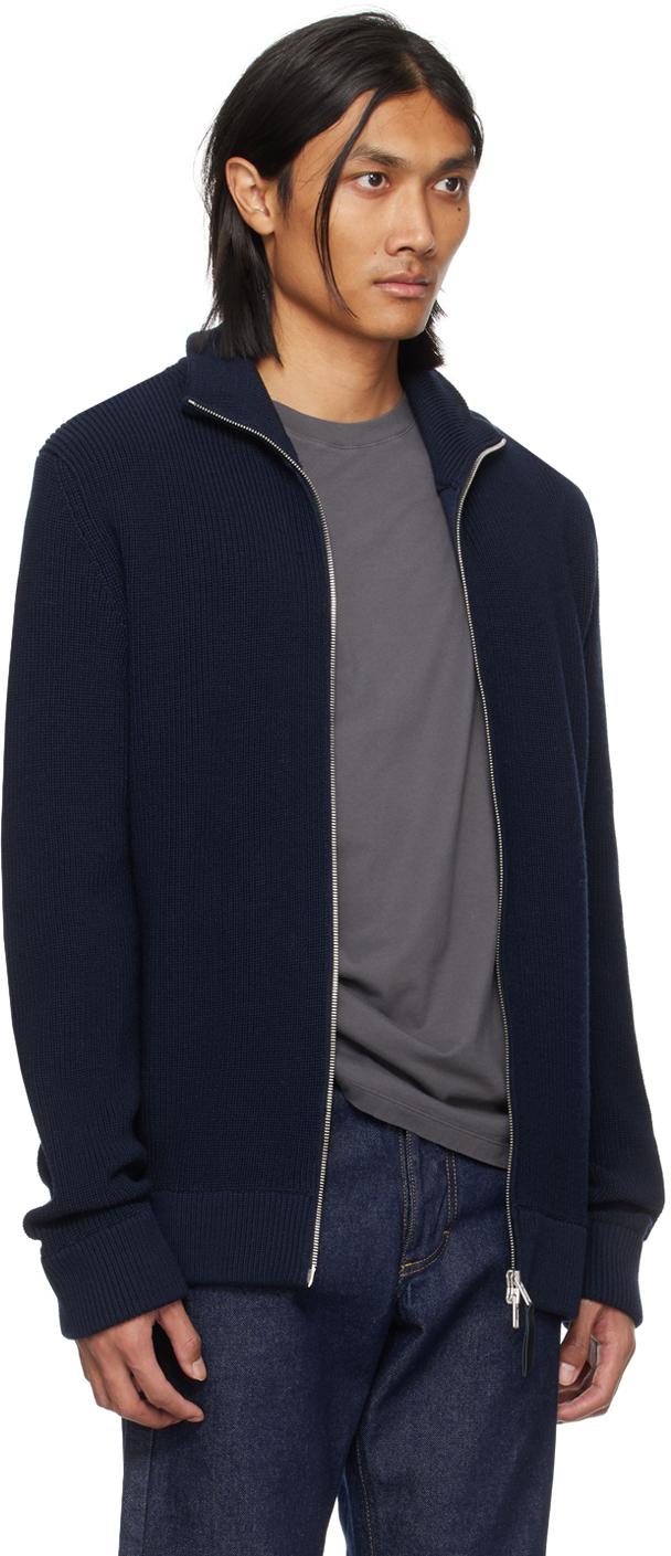 Maison Margiela メンズ ブルー ネイビー ジッパー カーディガン  