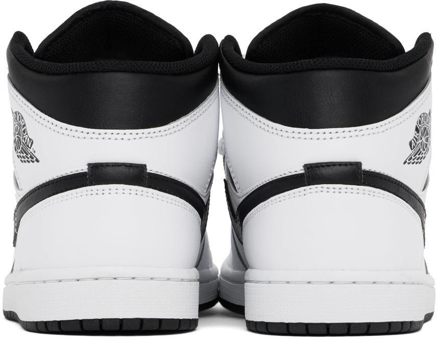 air jordan 1 mid white black grey