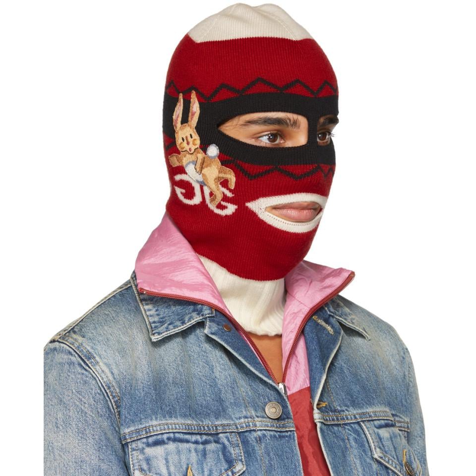 Gucci Wool Peru Rabbit Knit Balaclava in Red Lyst
