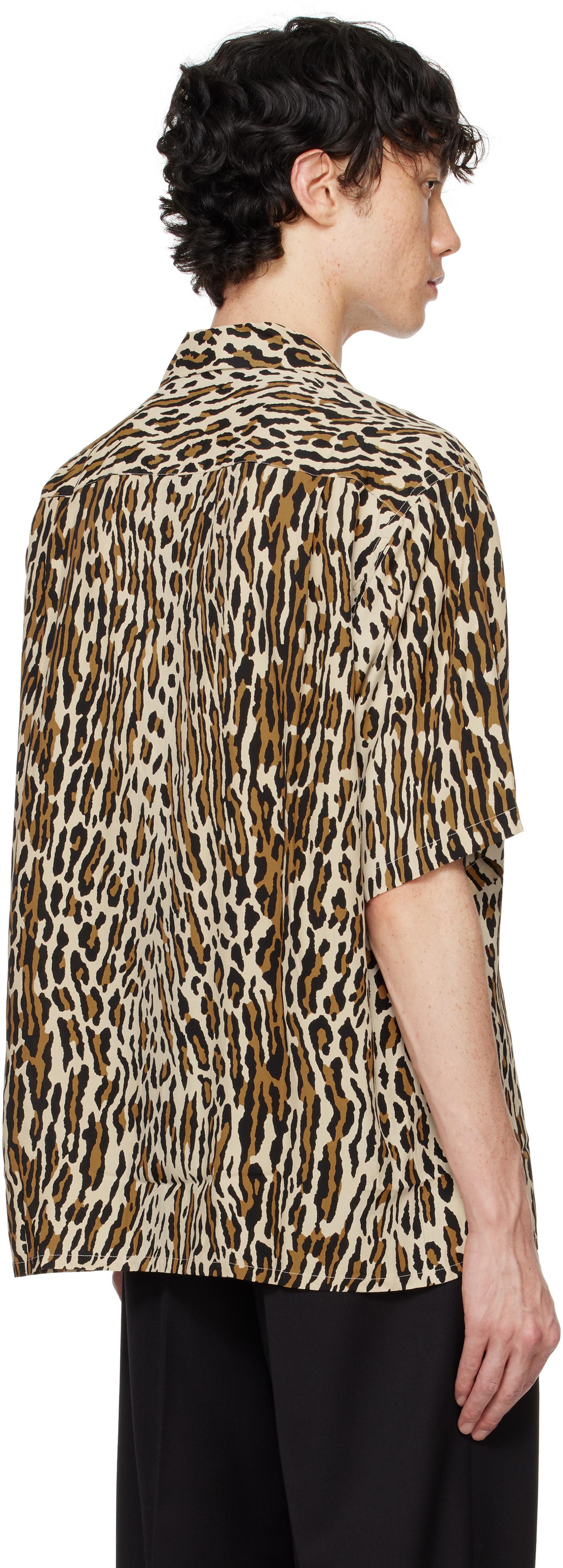 Wacko Maria メンズ ブラック ベージュ レオパード シャツ シャツ