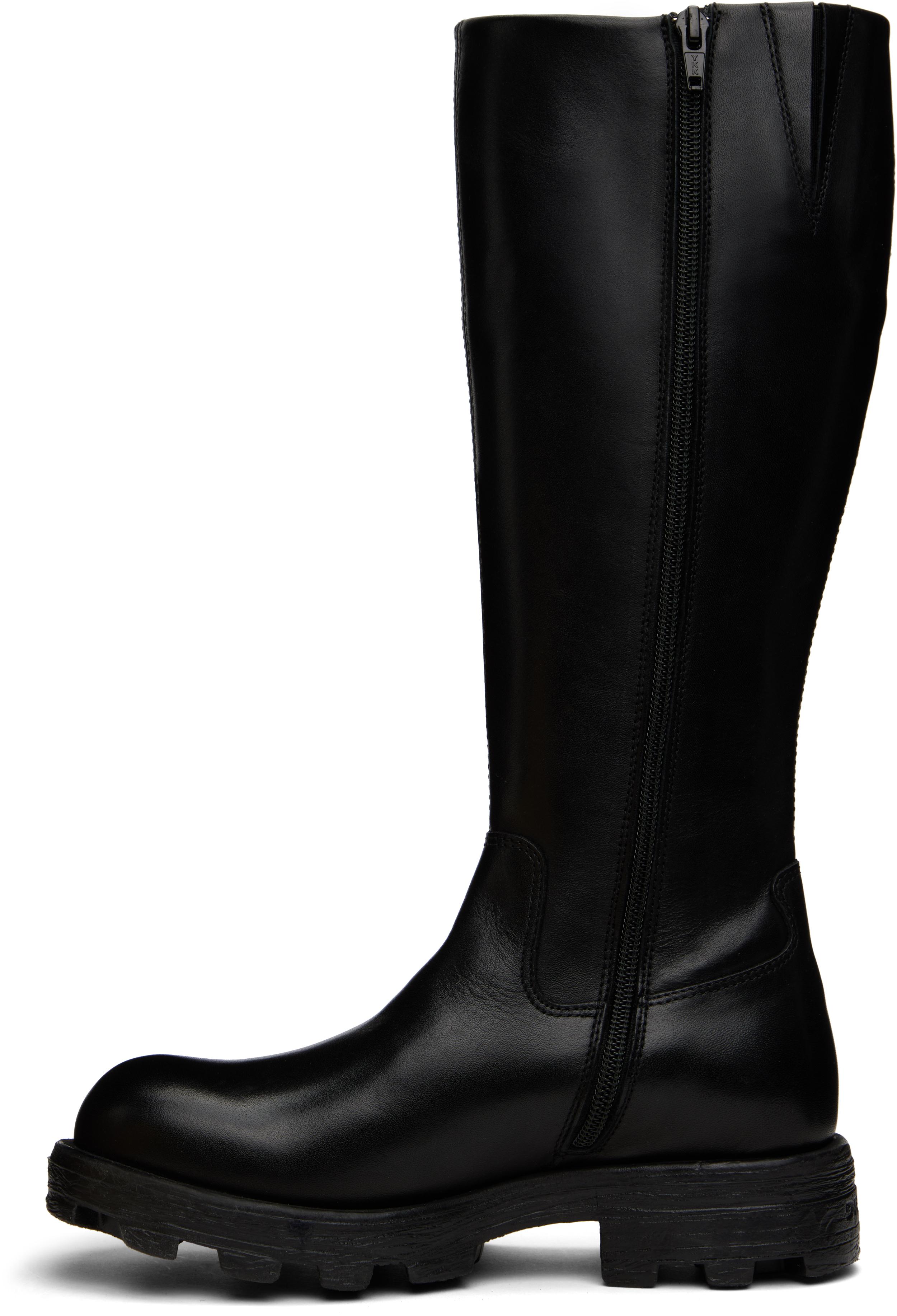 ★DIESEL★ D Hammer HB D W Boots Black Y03417P4792H9800 Y034 Women's D-Hammer-Leather knee-high boots | Black | Diesel